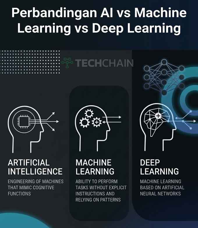 Perbandingan AI vs Machine Learning vs Deep Learning