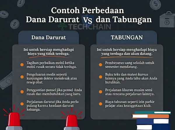 Contoh Perbedaan Dana Darurat dan Tabungan