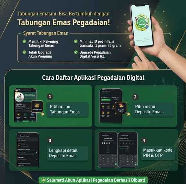 cara daftar aplikasi pegadaian digital