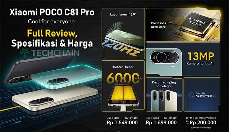 review spesifikasi dan harga POCO C81 Pro